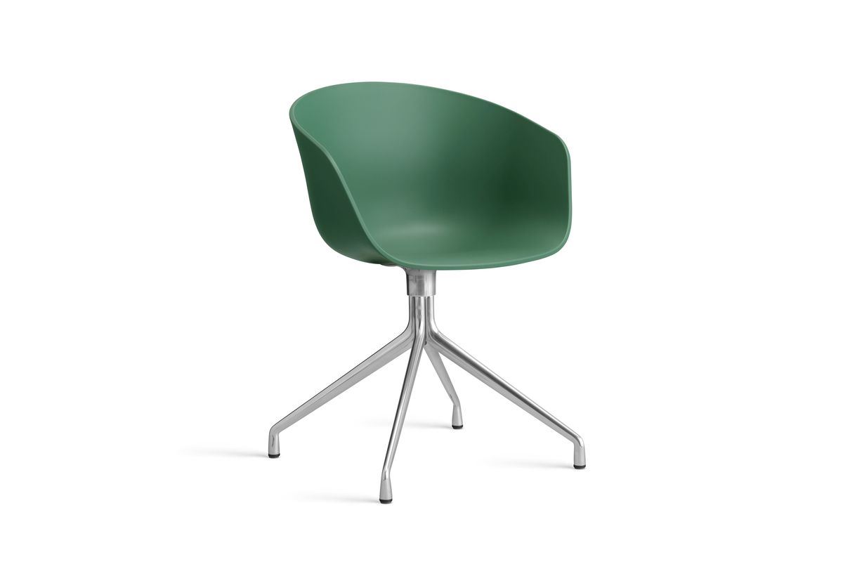Billede af HAY AAC 20 About A Chair SH: 46 cm - Polished Aluminium/Teal Green