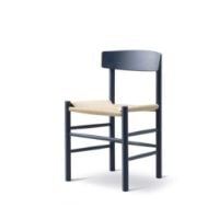 Billede af Fredericia Furniture 3239 J39 Mogensen Spisebordsstol SH: 46 cm - Indigo Blue Bøg/Naturfarvet Flet