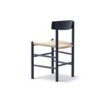 Billede af Fredericia Furniture 3239 J39 Mogensen Spisebordsstol SH: 46 cm - Indigo Blue Bøg/Naturfarvet Flet