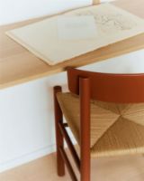 Billede af Fredericia Furniture 3239 J39 Mogensen Spisebordsstol SH: 46 cm - Heritage Red Bøg/Naturfarvet Flet
