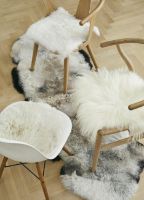Billede af Natures Collection New Zealand Sheepskin Seat Cover Long Wool Round Ø: 38 cm - Linen OUTLET