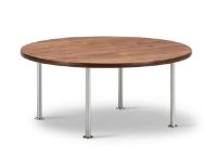 Billede af Fredericia Furniture Wegner Ox Table Ø: 80 cm H: 35 cm - Stål/Olieret Valnød