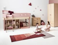Billede af Flexa Popsicle Halvhøj seng med skrå stige 204,2x150,5 cm - Cherry 