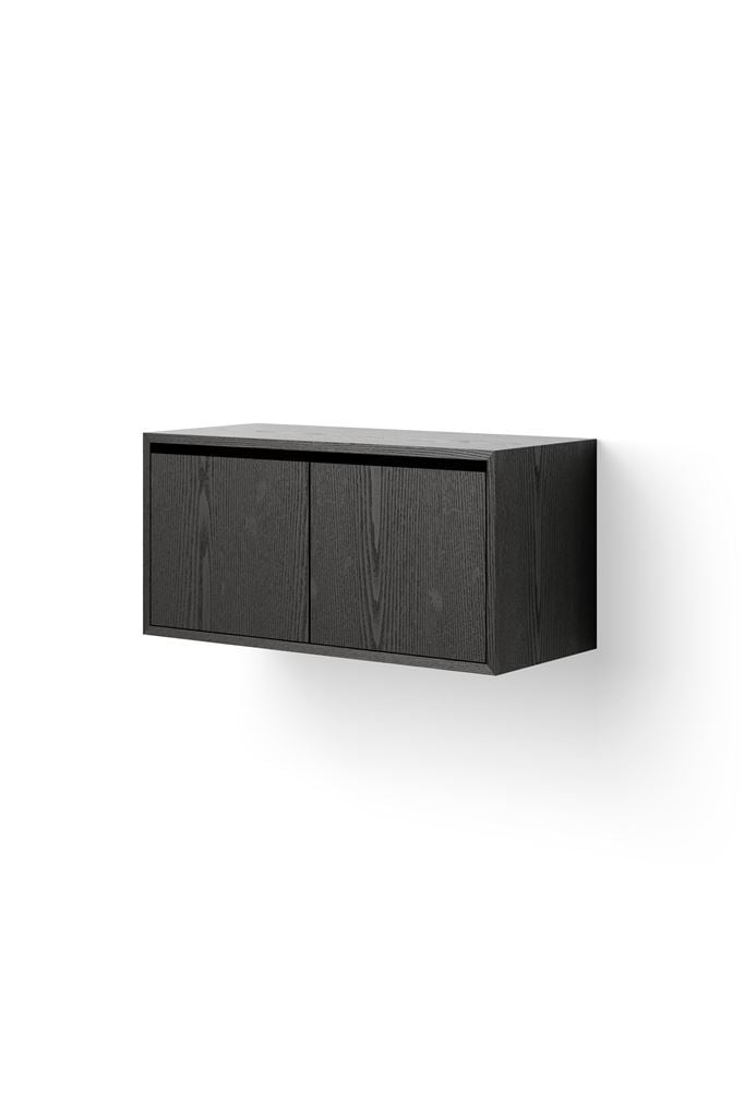 Billede af New Works Cabinet Low w. Doors 38,4x79 cm - Black Ash