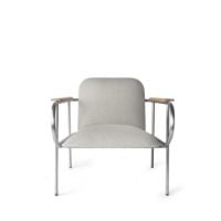 Billede af Eberhart Furniture Fausto Loungestol SH: 40 cm - Lys uld/Stål