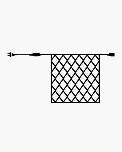 Sirius Tech-Line Net Startsæt 196 LED 3x3 m - Sort/Varm Hvid