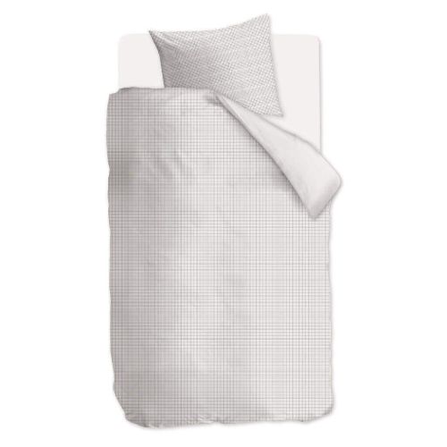 Auping Casual Squares Sengetøj 140x200 cm - Cream/Dark Blue