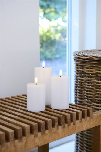Sirius Sille Genopladelige LED Stearinlys 10x25 cm - Hvid