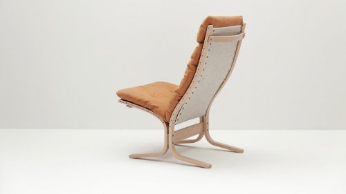 LK Hjelle Siesta Classic Lænestol Høj  - Nature/Vintage Cognac