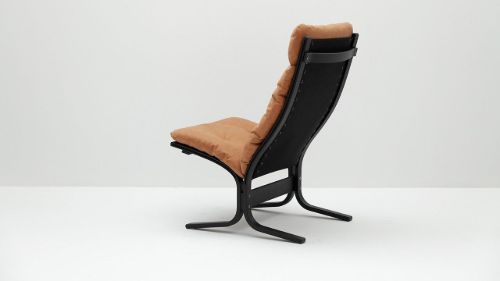 LK Hjelle Siesta Classic Lænestol Høj  - Black/Vintage Cognac