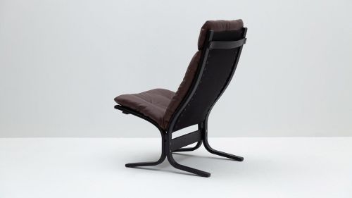 LK Hjelle Siesta Classic Lænestol Høj  - Black/Hemsen Anilin Brown