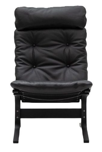 LK Hjelle Siesta Classic Lænestol Høj  - Black/Hemsen Anilin Black