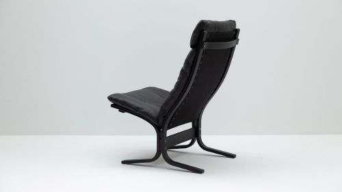 LK Hjelle Siesta Classic Lænestol Høj  - Black/Hemsen Anilin Black