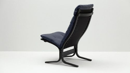 LK Hjelle Siesta Classic Lænestol Høj  - Black/Elmo Rustical Blue