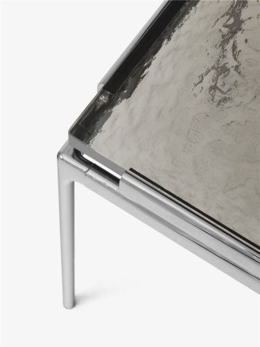 &Tradition Sett LN12 Coffee Table 140x60 cm - Dark Chrome Frame/Smoked Cast Glass