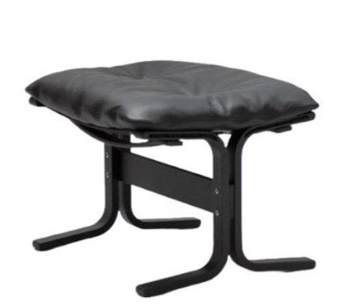 LK Hjelle Siesta Classic Fodskammel H: 45 cm - Black/Hemsen Anilin Black