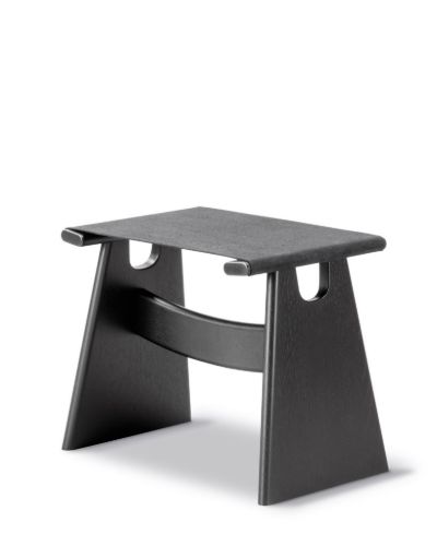 Fredericia Furniture Seto Stool  - Sort Canvas/Eg Sort Lak