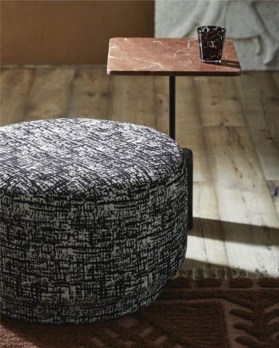 Nordal BOMU Puf Ø: 66 cm - Sort/Hvid