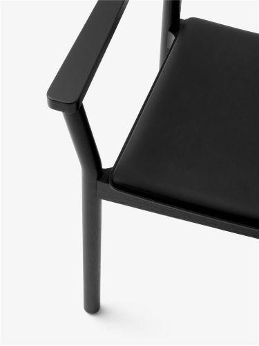 &Tradition Betty TK11 Armchair  - Black Lacquered Ash/Noble Analine Leather Black
