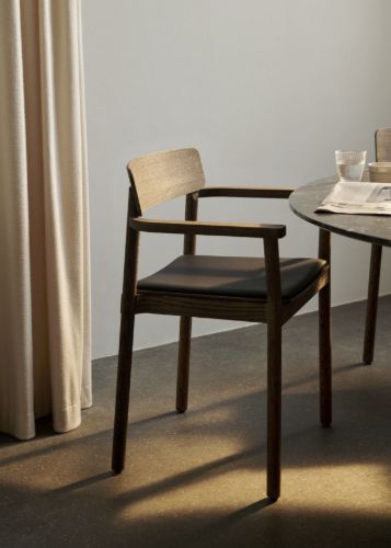 &Tradition Betty TK11 Armchair  - Smoked Oiled Oak/Noble Analine Leather Black