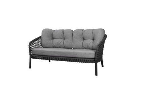 Cane-line Outdoor Ocean Large 2 pers. Sofa L: 155 cm Inkl. Hyndesæt - Dark Grey/Dark Grey