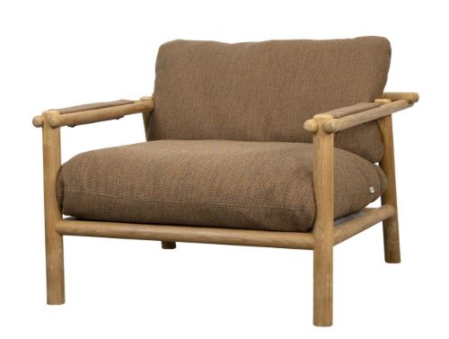 Cane-line Outdoor Sticks Loungestol inkl. Hynder - Teak/Umber Brown