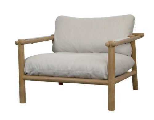 Cane-line Outdoor Sticks Loungestol inkl. Hynder - Teak/Sand