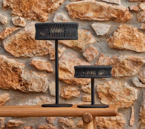 Cane-line Outdoor Illusion Bordlampe Medium H: 43 cm - Lava Grey/Dark Grey