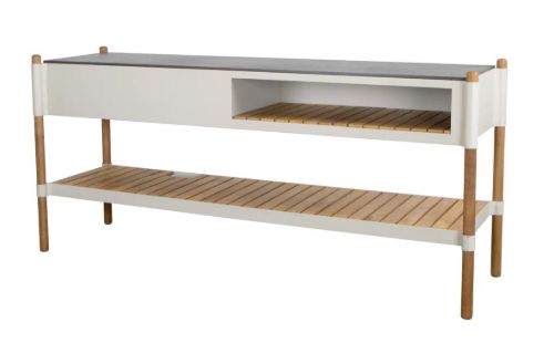Cane-line Outdoor Sticks Køkken inkl. Hylde, vask og blandingsbatteri B: 210 cm - Fossil Black