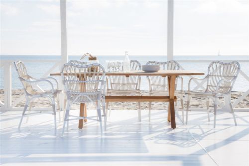 Sika-Design Colonial og Margret Exterior Havemøbelsæt - White/Teak