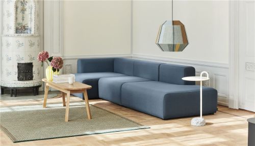 HAY Mags 3 Seater Combination 5 L: 338 cm - Left End - Hallingdal 130/Black Stained Beech