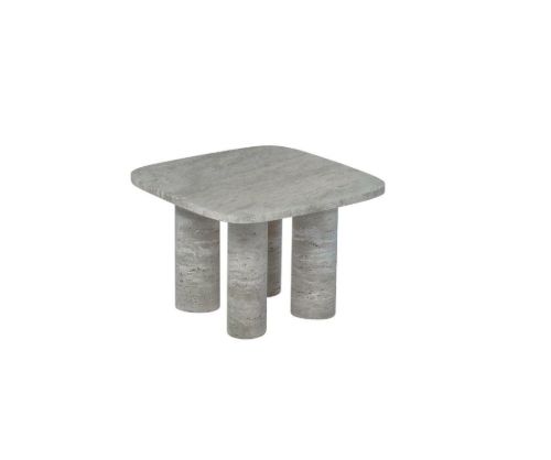 Blomus Volos Side Table S Rectangular 34x52 cm - Silver Travertine