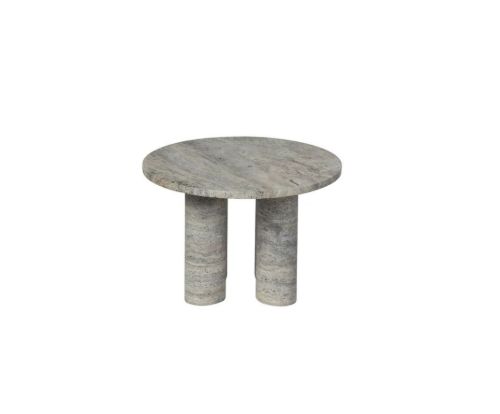 Blomus Volos Side Table S Round Ø: 52 cm - Silver Travertine