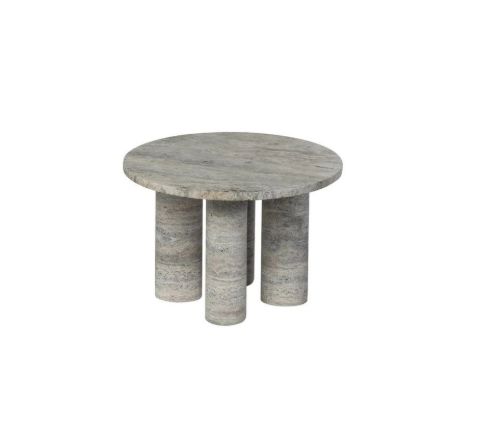 Blomus Volos Side Table S Round Ø: 52 cm - Silver Travertine