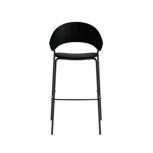 Please Wait To Be Seated Dosina Barstol  - Sort Eg/Læder polstring
