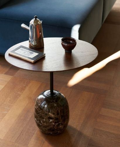&Tradition Lato Coffee Table LN9 Ø: 50 cm - Walnut / Emparador Marble 