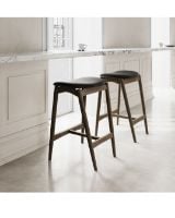 Billede af Sibast Furniture No 7 Barstol Lav H: 65 cm - Eg Natur Olie/Lysegrå Læder 