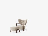 Billede af &Tradition Wulff ATD2 Lounge Chair inkl. Pouf SH: 41 cm - Oiled Wallnut / Karakorum 003 