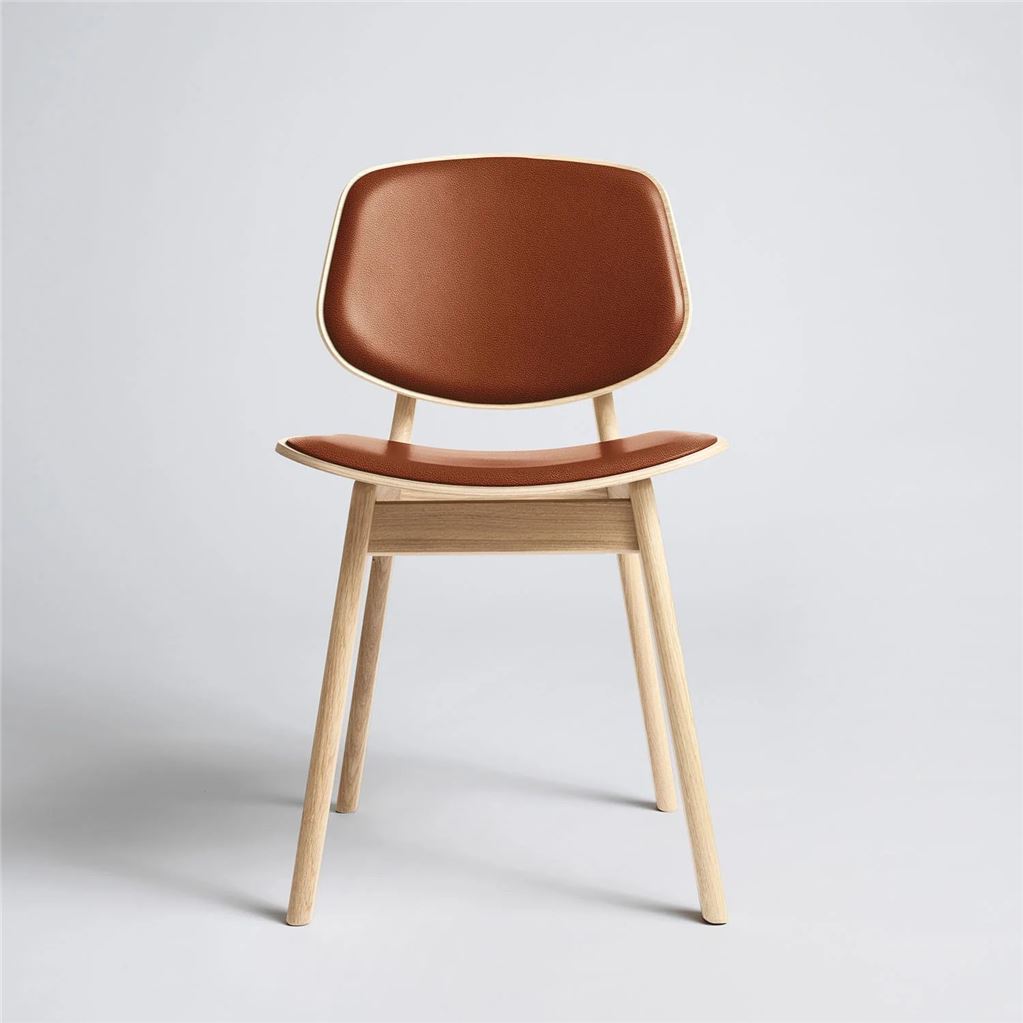 Billede af Ro Collection Pandora Spisebordsstol Sæde- og rygpolstret SH: 44,4 cm - Soaped Oak/Sandard Calvados