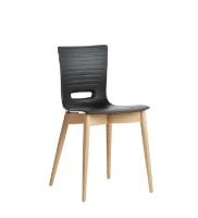 Billede af Labofa GROOVY Spisebordsstol Sædehøjde: 47 cm - Sort/Eg OUTLET
