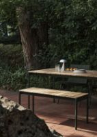 Billede af &Tradition Ville AV25 Andersen & Voll Outdoor Dining Table 90x150 cm - Bronze Green/Teak