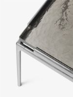 Billede af &Tradition Sett LN11 Side Table 40x40 cm - Dark Chrome Frame/Smoked Cast Glass