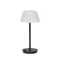 Billede af Hübsch Salon Wireless Table Lamp H: 31 cm - Black Iron/White Glass 