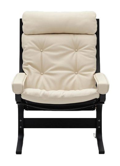 Billede af LK Hjelle Siesta Classic Lænestol Høj m. Armlæn SH: 45 cm - Black/Prescott Ivory