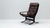 Billede af LK Hjelle Siesta Classic Lænestol Høj m. Armlæn SH: 45 cm - Black/Hemsen Anilin Brown