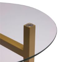 Billede af Hübsch Elevate Side Table H: 44 cm - Ash/Steel/Glass 
