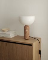 Billede af New Works Kizu Table Lamp Ø: 25 cm - Breccia Pernice Marble / White Acrylic