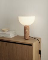 Billede af New Works Kizu Table Lamp Ø: 25 cm - Breccia Pernice Marble / White Acrylic