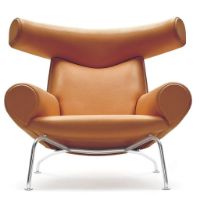 Billede af Fredericia Furniture Wegner Ox Chair  - Cognac Læder/Forkromet Stål