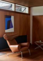 Billede af Fredericia Furniture 1000 Wegner Ox Chair SH: 36 cm - Cognac Læder/Forkromet Stål